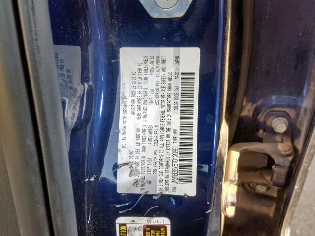 JM3TB38Y670120891 - 2007 MAZDA CX-9 BLUE photo 10