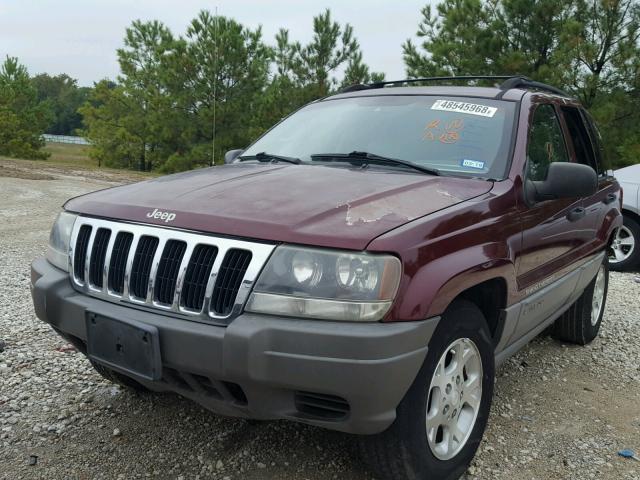 1J4GX48S72C310682 - 2002 JEEP GRAND CHER MAROON photo 2