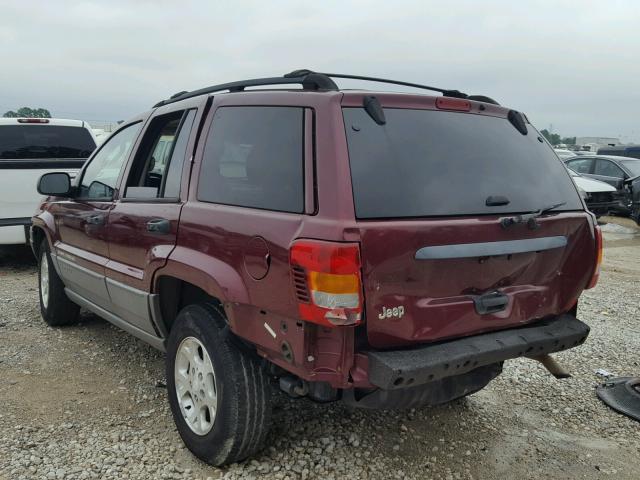 1J4GX48S72C310682 - 2002 JEEP GRAND CHER MAROON photo 3