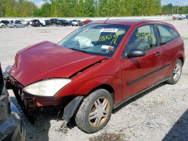 3FAFP313X1R218972 - 2001 FORD FOCUS ZX3 RED photo 2