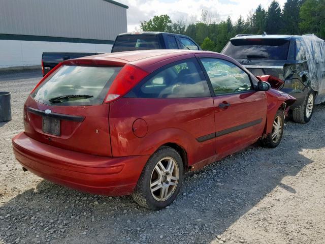 3FAFP313X1R218972 - 2001 FORD FOCUS ZX3 RED photo 4