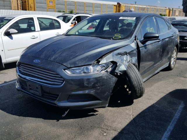 3FA6P0G78GR166324 - 2016 FORD FUSION S GRAY photo 2