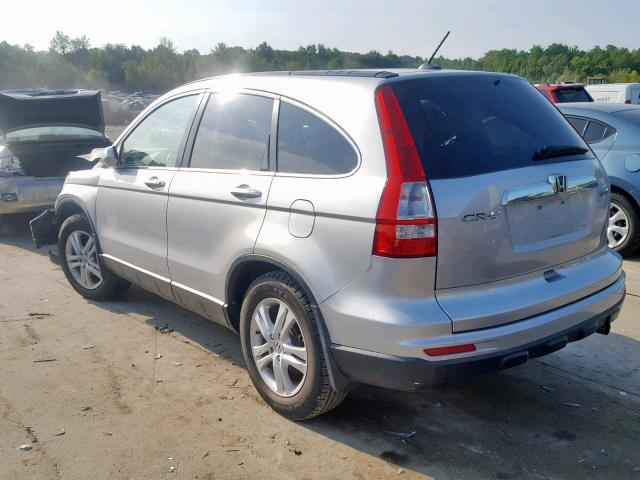 5J6RE4H76BL116459 - 2011 HONDA CR-V EXL SILVER photo 3