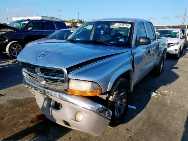 1D7HL48N44S682401 - 2004 DODGE DAKOTA QUA SILVER photo 2