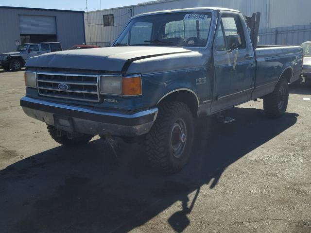 2FTHF26M2MCA12463 - 1991 FORD F250 TEAL photo 2