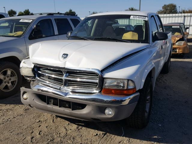 1D7HL48N54S750561 - 2004 DODGE DAKOTA QUA WHITE photo 2