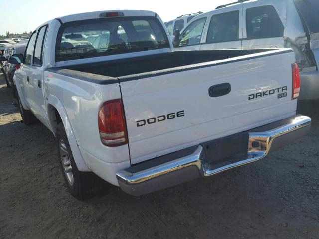 1D7HL48N54S750561 - 2004 DODGE DAKOTA QUA WHITE photo 3