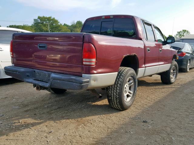 1D7HG48N23S221555 - 2003 DODGE DAKOTA QUA BURGUNDY photo 4