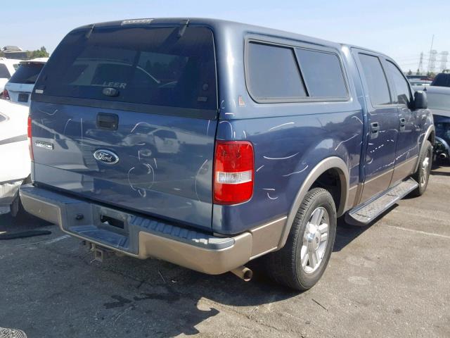 1FTPW12534KB86400 - 2004 FORD F150 2WD BLUE photo 4