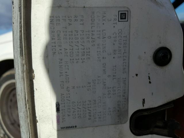 1G3AL54N4N6410965 - 1992 OLDSMOBILE CUTLASS CI თეთრი ფოტო 10