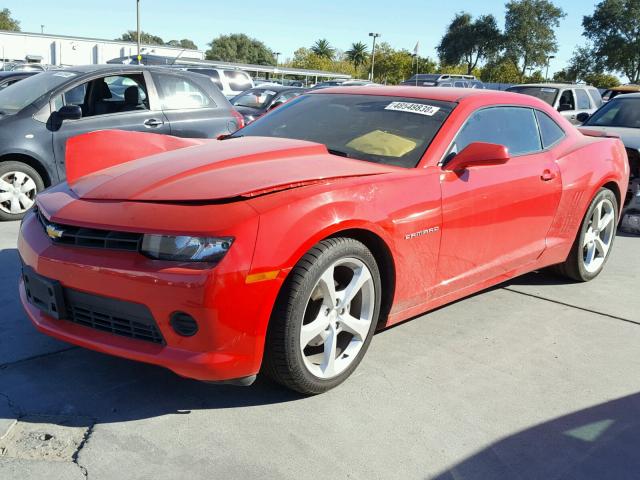 2G1FB1E36F9167743 - 2015 CHEVROLET CAMARO LS RED photo 2