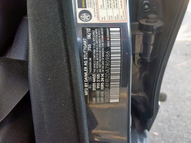 WDDGF4HB2DA780986 - 2013 MERCEDES-BENZ C 250 GRAY photo 10