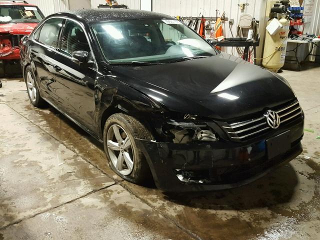 1VWBH7A39DC080452 - 2013 VOLKSWAGEN PASSAT SE BLACK photo 1