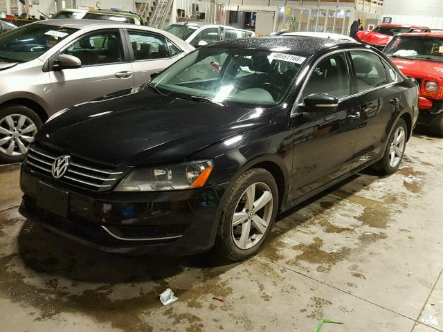 1VWBH7A39DC080452 - 2013 VOLKSWAGEN PASSAT SE BLACK photo 2