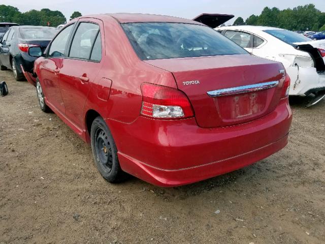 JTDBT923271064444 - 2007 TOYOTA YARIS RED photo 3