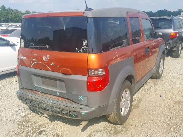 5J6YH18685L010964 - 2005 HONDA ELEMENT EX ORANGE photo 4