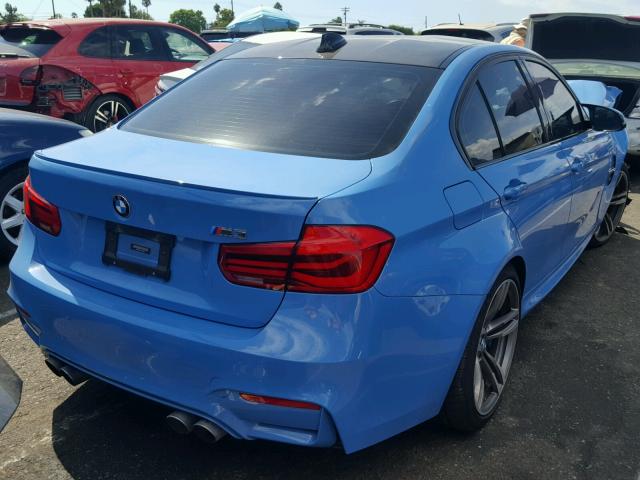 WBS8M9C54G5E68437 - 2016 BMW M3 BLUE photo 4