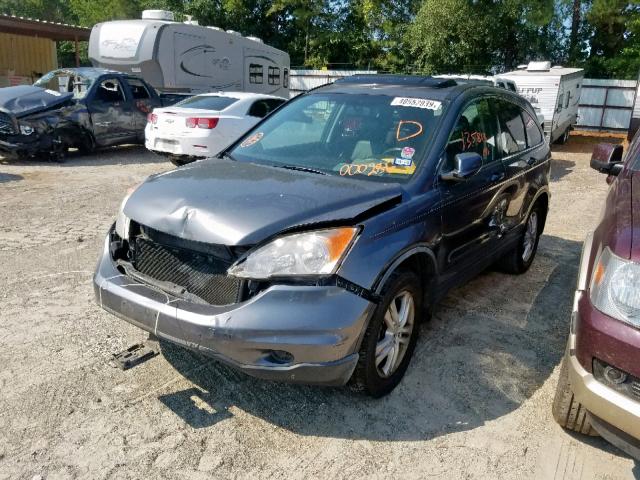 JHLRE3H79BC000286 - 2011 HONDA CR-V EXL GRAY photo 2