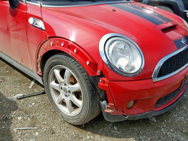 WMWMM33568TP71083 - 2008 MINI COOPER S C RED photo 9