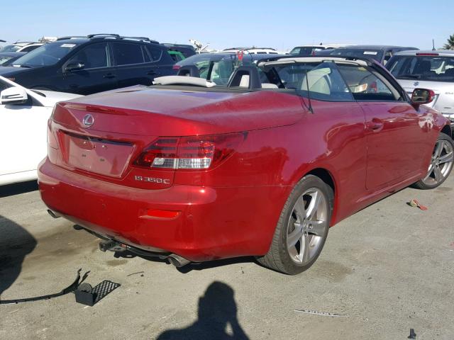 JTHFE2C2XE2510953 - 2014 LEXUS IS 350 RED photo 4