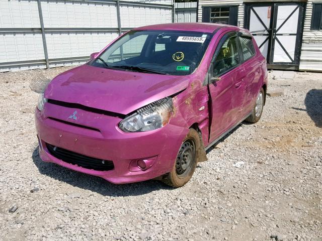 ML32A3HJ3FH031521 - 2015 MITSUBISHI MIRAGE DE PURPLE photo 2