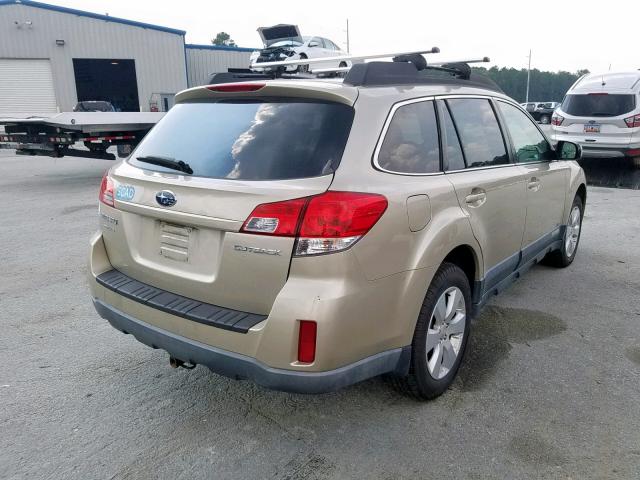 4S4BRCHC0A3379611 - 2010 SUBARU OUTBACK 2. GOLD photo 4