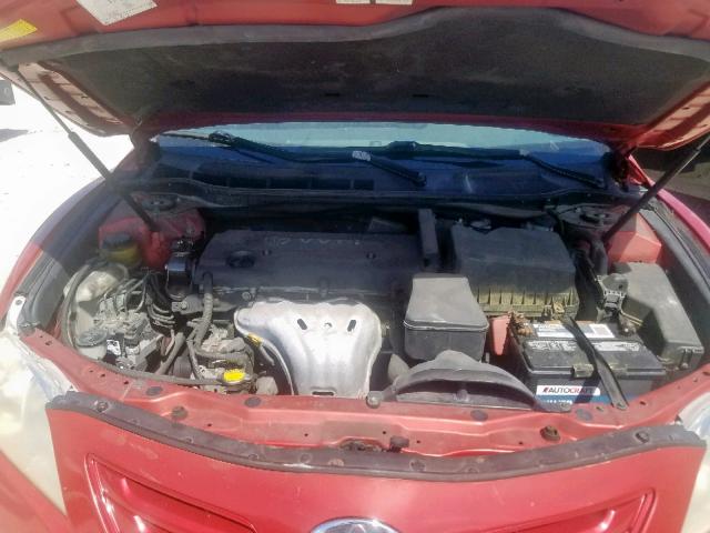 4T1BE46K99U267553 - 2009 TOYOTA CAMRY BASE RED photo 7
