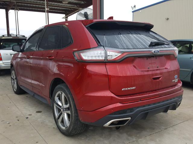 2FMPK3AP5FBB47276 - 2015 FORD EDGE SPORT RED photo 3