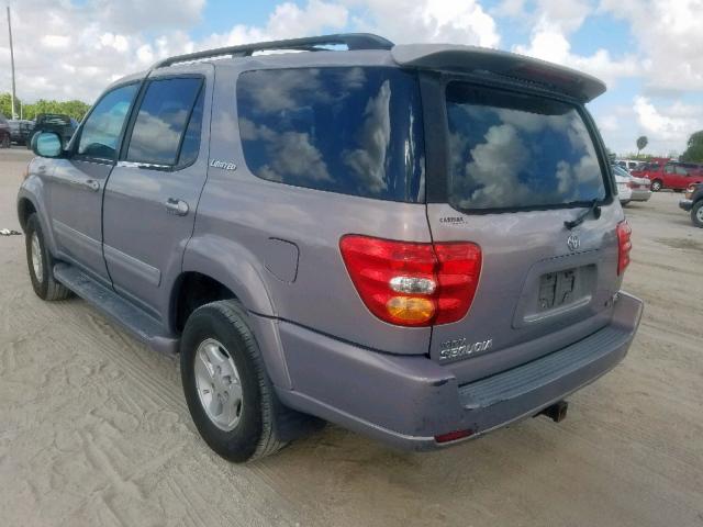 5TDZT38A72S088168 - 2002 TOYOTA SEQUOIA LI GRAY photo 3