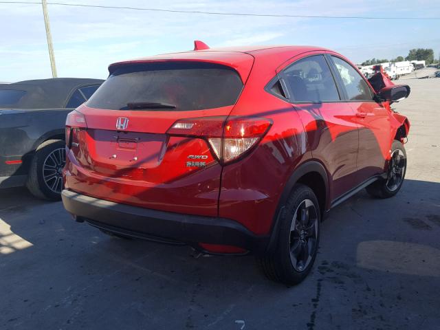 3CZRU6H55JG713207 - 2018 HONDA HR-V EX RED photo 4