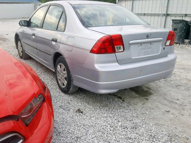 1HGES16355L018301 - 2005 HONDA CIVIC DX V SILVER photo 3