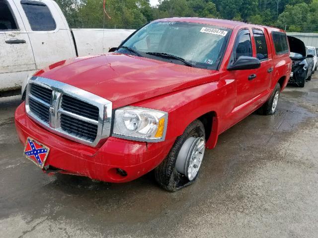 1D7HW48N17S197614 - 2007 DODGE DAKOTA QUA RED photo 2