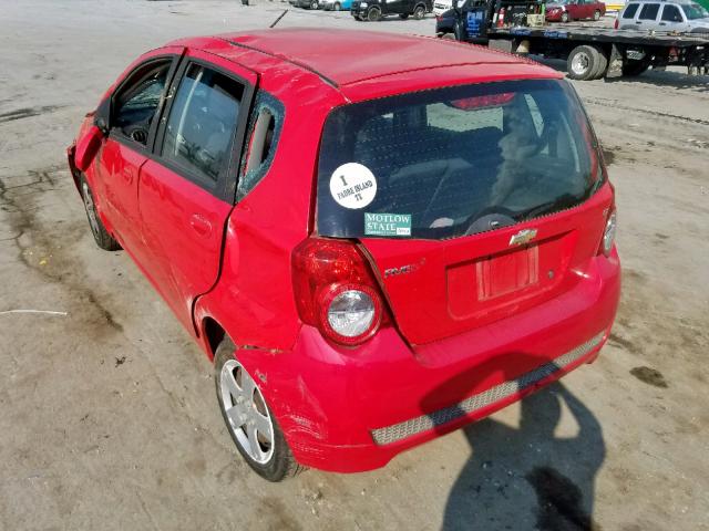 KL1TD6DE3AB110080 - 2010 CHEVROLET AVEO LS RED photo 3