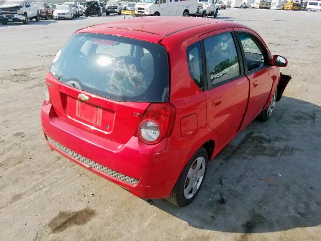 KL1TD6DE3AB110080 - 2010 CHEVROLET AVEO LS RED photo 4