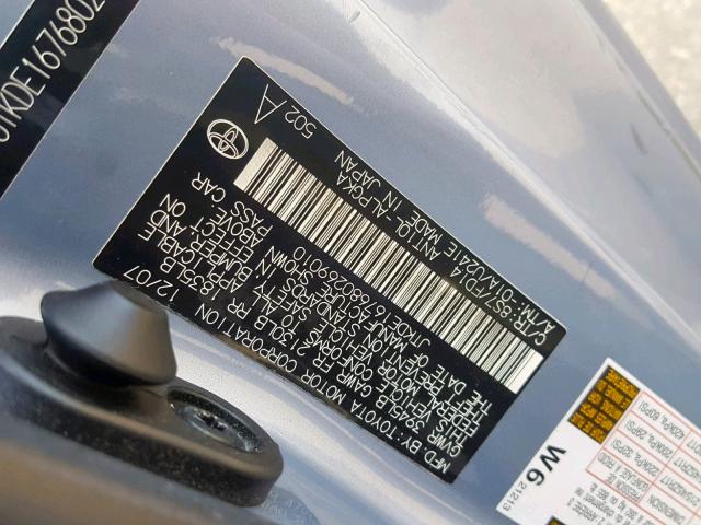 JTKDE167680269010 - 2008 TOYOTA SCION TC ლურჯი ფოტო 10