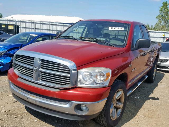 1D7HU18288S547168 - 2008 DODGE RAM 1500 S MAROON photo 2