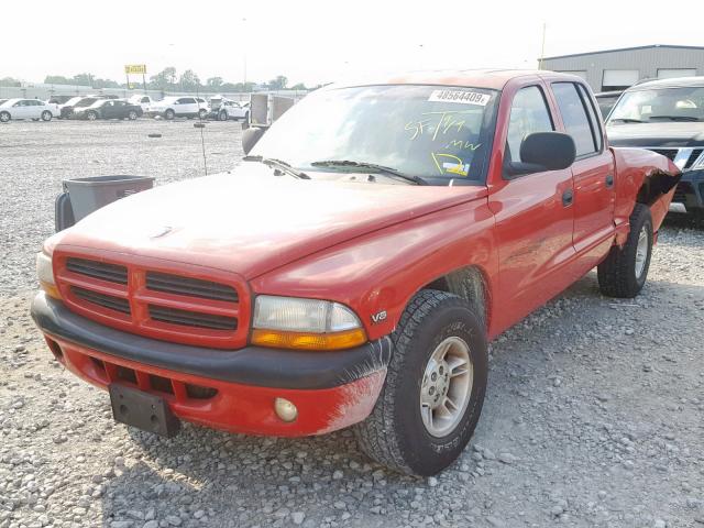 1B7GL2AN6YS746173 - 2000 DODGE DAKOTA QUA RED photo 2