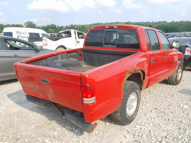 1B7GL2AN6YS746173 - 2000 DODGE DAKOTA QUA RED photo 4