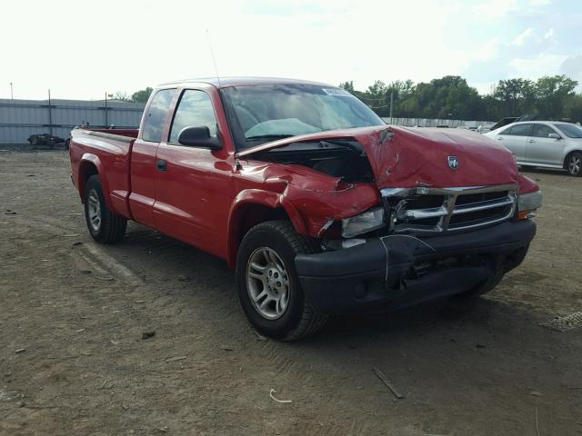 1D7GL12K54S589847 - 2004 DODGE DAKOTA SXT RED photo 1