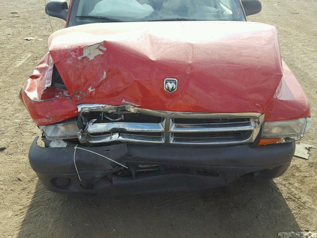 1D7GL12K54S589847 - 2004 DODGE DAKOTA SXT RED photo 7