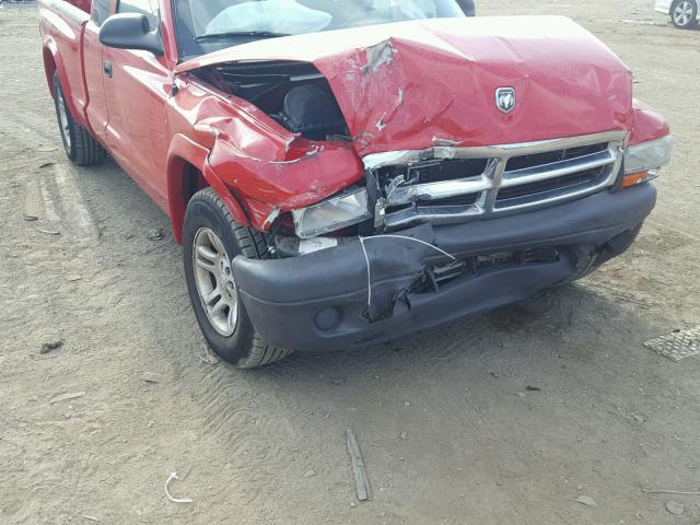 1D7GL12K54S589847 - 2004 DODGE DAKOTA SXT RED photo 9