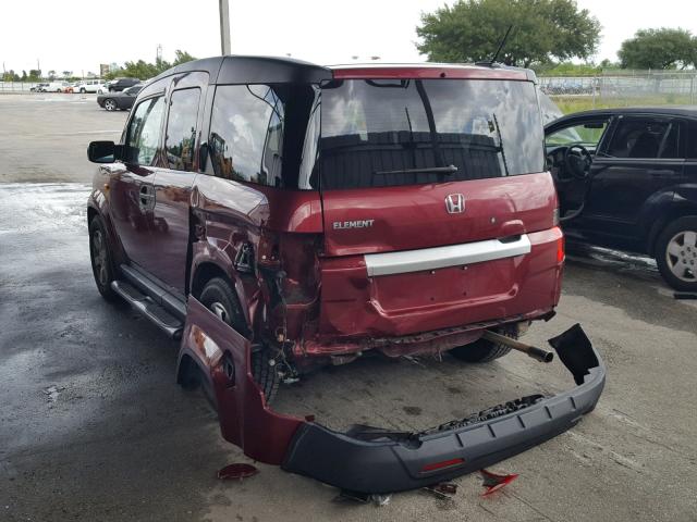 5J6YH1H70AL005924 - 2010 HONDA ELEMENT EX BURGUNDY photo 3