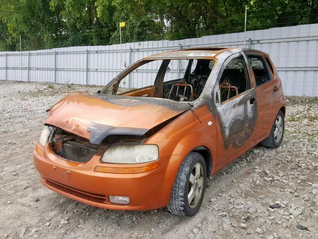 KL1TG65688B012333 - 2008 CHEVROLET AVEO LT ORANGE photo 2