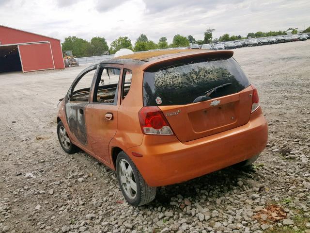 KL1TG65688B012333 - 2008 CHEVROLET AVEO LT ORANGE photo 3