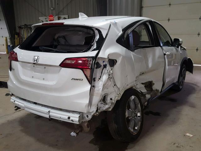 3CZRU6H56HM727113 - 2017 HONDA HR-V EX WHITE photo 4