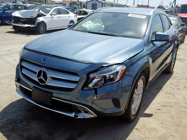 WDCTG4GB6FJ079873 - 2015 MERCEDES-BENZ GLA 250 4M BLUE photo 2