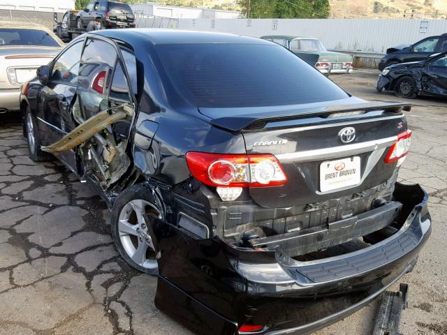 5YFBU4EE5DP105816 - 2013 TOYOTA COROLLA BA BLACK photo 3