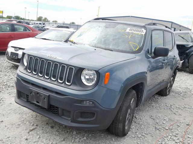 ZACCJBAB2HPE57503 - 2017 JEEP RENEGADE S BLUE photo 2