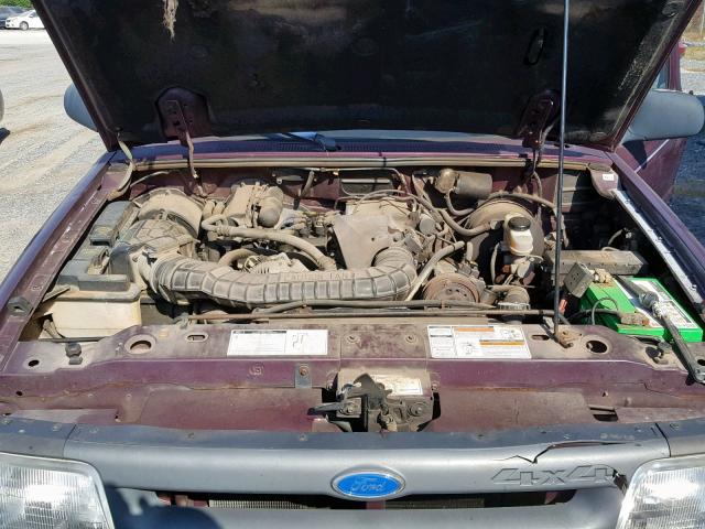 1FTCR15X5PTA53378 - 1993 FORD RANGER SUP BURGUNDY photo 7