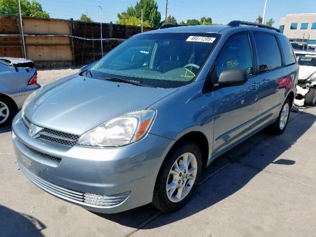 5TDBA23C75S036392 - 2005 TOYOTA SIENNA LE BLUE photo 2